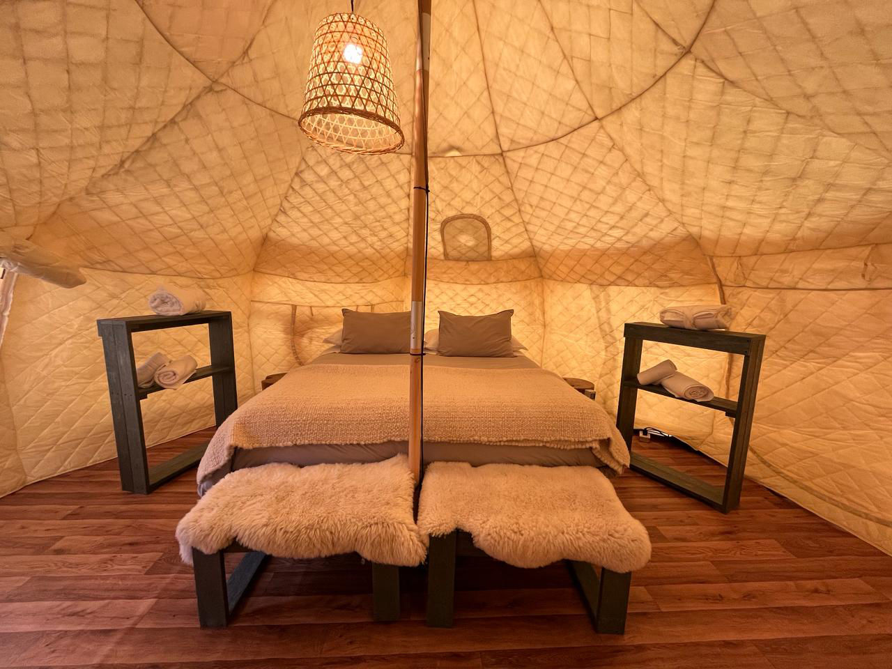 King Tent Interior - King Bed