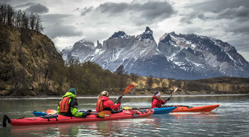 Row towards the majesty of Torres del Paine
