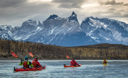 KAYAKING AMONG ICEBERGS AND GLACIERS