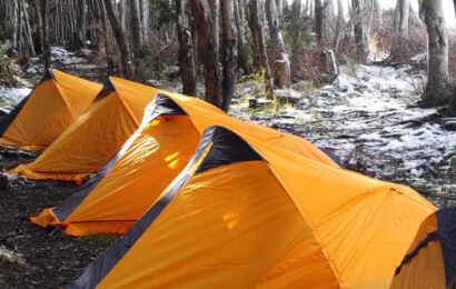 Remote campsite on the coast